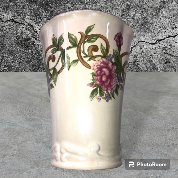 💐🌸🌺🌻 Vintage 💐Bloom-Rite Floral Ceramic Vase  EUC - Picture 3 of 5